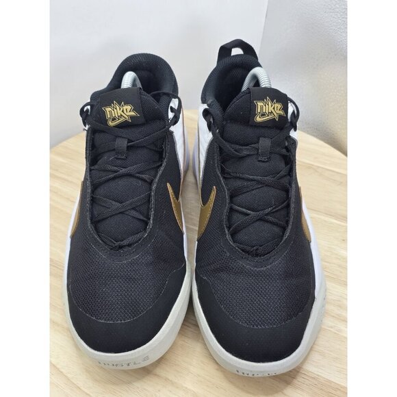 Nike Team Hustle D 10 (GS) CW6735‑002 Black/White/Photon Dust/Gold Womens 8.5 - Picture 4 of 9
